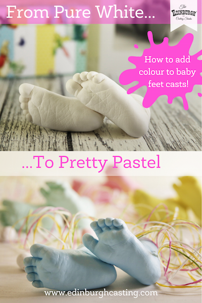 How to add colour to baby feet casts