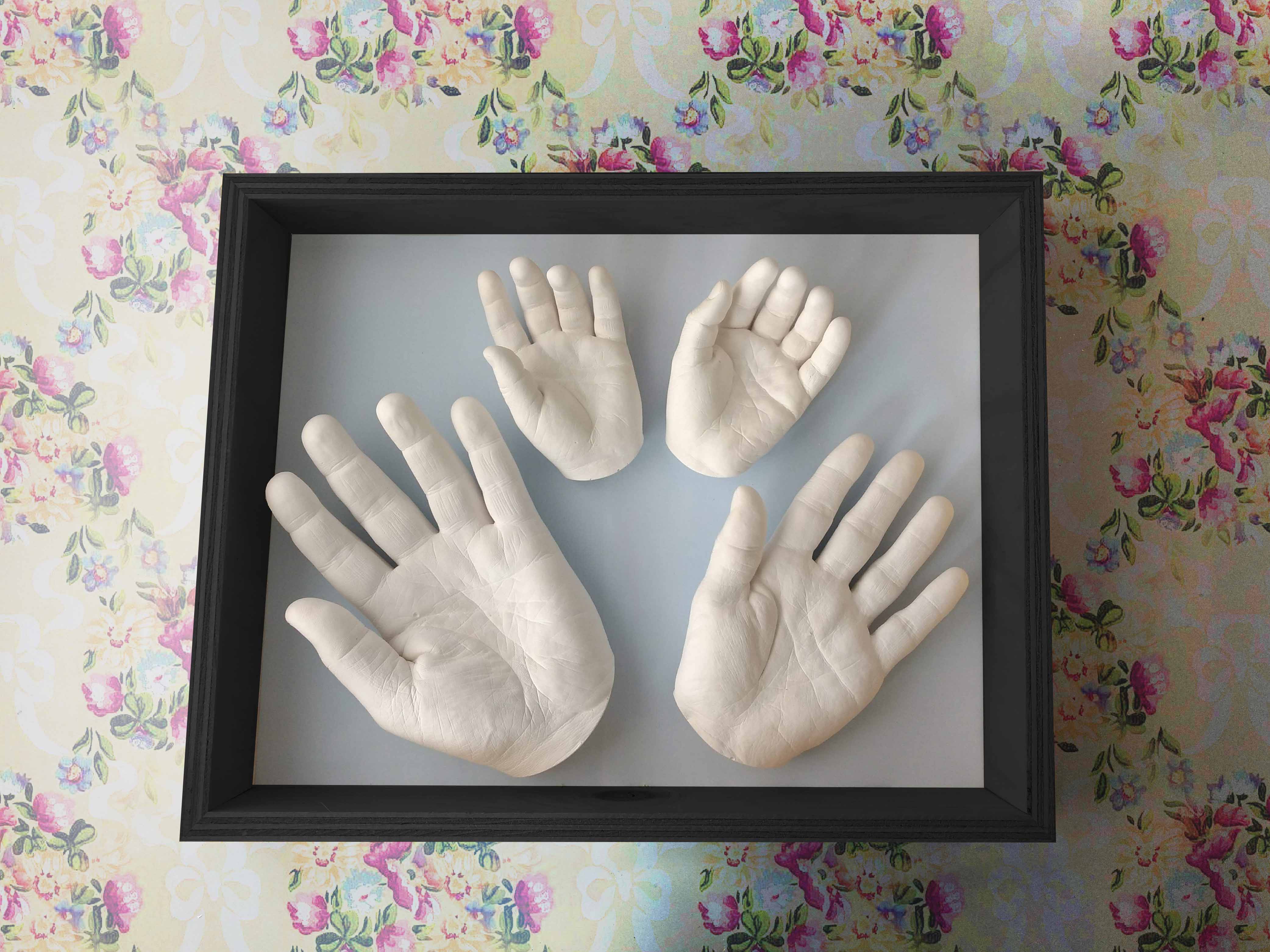 Family Hands Mounted in Frame