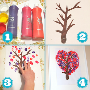 Finger Painted heart Tree